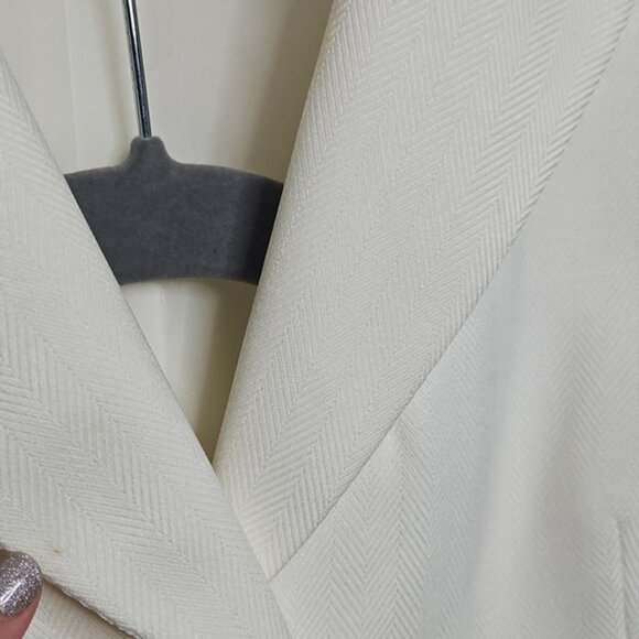 Le Suit 2 Piece Blazer+Pants Set Pant Suit White/off-white Size 10 - Picture 5 of 6